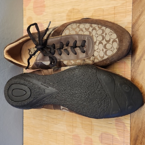Coach Mens Sneakers 10½ Brown Suede and Monogram - Picture 7 of 13